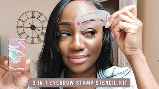 TRYING OUT AN EYEBROW STAMP STENCIL KIT FROM AMAZON | HIT OR OVER RATED MISS? | REVIEW | CARMELIA_X