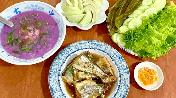 #34 - BỮA CƠM GIA ĐÌNH 4 - Cá sát sọc kho nước dừa, canh khoai mỡ nấu tôm #monanvietnam #comnha 