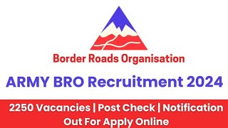 ARMY BRO Recruitment 2024 Notification | ARMY BRO New Vacancy 2024 | Bharti May Jobs 2024 | 10thPass
