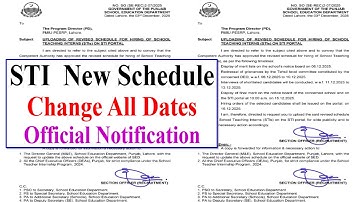 STI Revised Schedule New Dates Change Official Notification | STI Jobs 2025 | STI Jobs New Dates