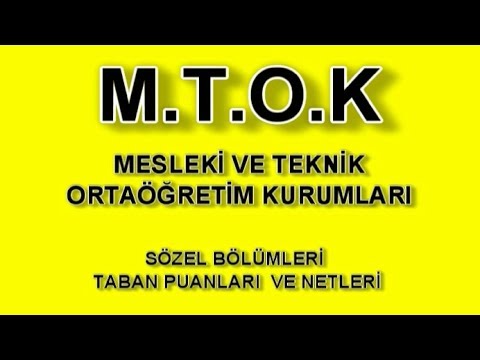 SÖZEL BÖLÜMLERİ(M.T.O.K) TABAN PUANLARI