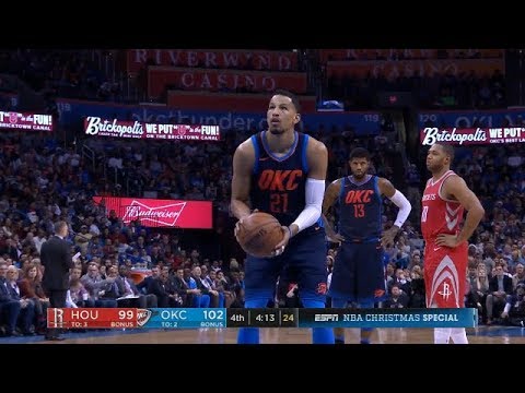 Andre Roberson Banks in first free throw, airballs second | Thunder vs Rockets