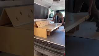 turned my camper van into a fold-out bed setup🚙✨