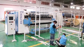 ZOLYTECH Computerized chain stitch multi-needle mattress quilting machine (Installation)
