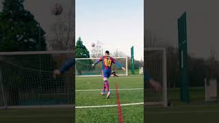 Epic Messi Crossbar Volley Goal! 🔥💥 #Shorts