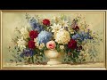 Vintage Patriotic 4th of July Still Life: Red White &amp; Blue Bouquet Farmhouse Decor us