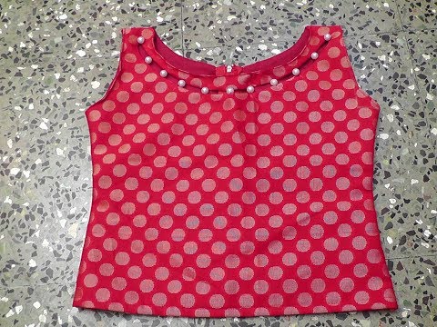 Latest Pearl Boat Neck Crop Top Cutting And Stitching.