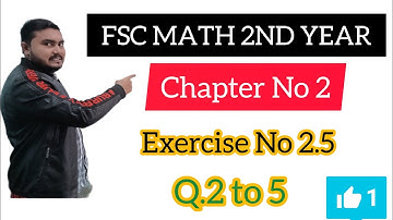 Fsc Math Part 2||Chapter 2-Exercise 2.5||Question 2 to 5||2nd year Math|12th Class Math|Derivative