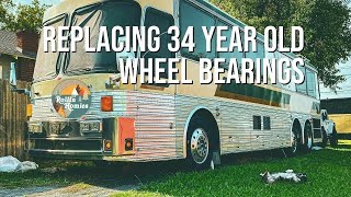 Replacing hub seals, bearings, races and brake drum pads \\ Eagle bus maintenance