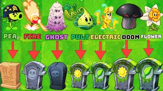 Pvz 2 Challenge Each Plants Power Up Vs 7 Gravestones Items Who Will Win ?