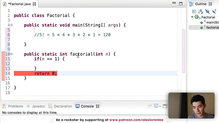 Factorial Program in Java with Recursion