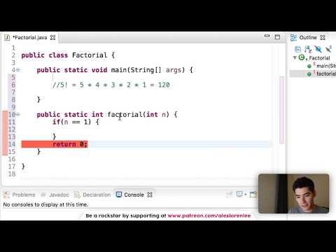 Factorial Program in Java with Recursion