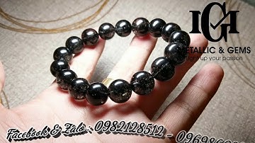 Vòng thạch anh tóc đen cực nhiều tóc siêu trong size 12mm