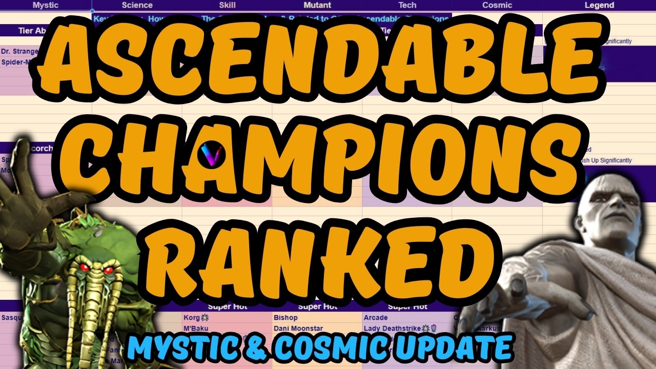 Обновление «Мистика и космос»: рейтинг лучших вознесённых чемпионов — список лучших персонажей MC...