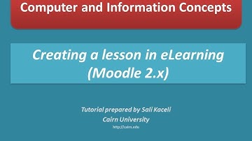 Creating a Lesson in Moodle™ Software Platform