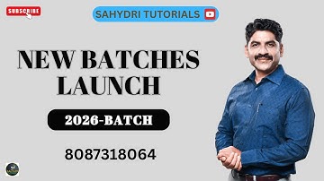 NEW BATCHES LAUNCH | 2026-BATCH | SAHYADRI TUTORIALS | Mahesh Sir  |