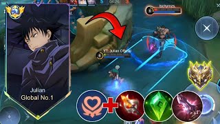 TOP 1 GLOBAL JULIAN SOLO RANK EXP LANE GAMEPLAY IN IMMORTAL! | JULIAN BEST BUILD EXP LANE 2024 |MLBB