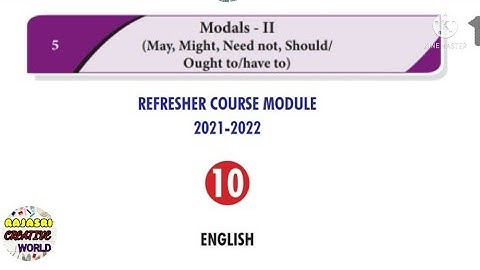 10th standard English assessment | English Refresher course module 5.Modals II Answer keys