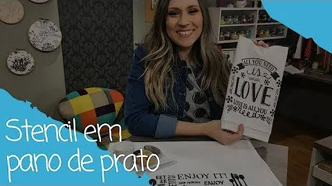 Como usar stencil em pano de prato?