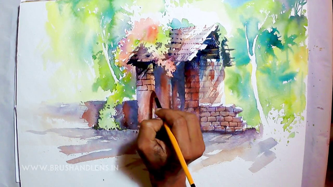 Watercolor On Handmade Paper | Watercolor Demonstration By Indian Artist  Jagadeesh Narayanan - Youtube