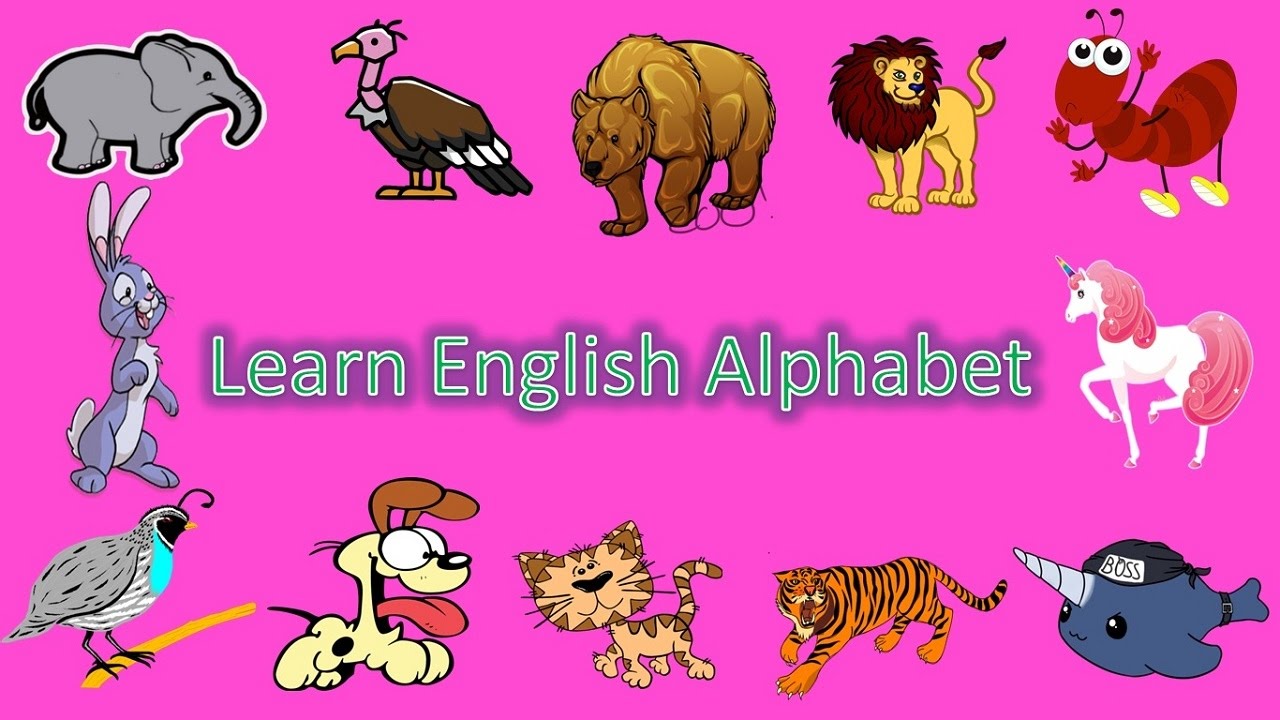 Learn English Alphabet with animals names and sounds | learn English ...