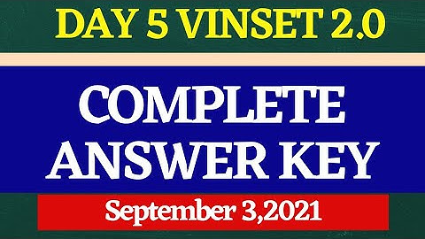 VINSET 2.0 DAY5 | COMPLETE ANSWER KEY