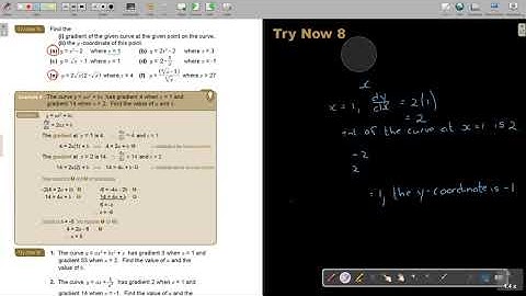 6 8 Applications of Differentiation   Gradient of a Curve at a given Point   part 2