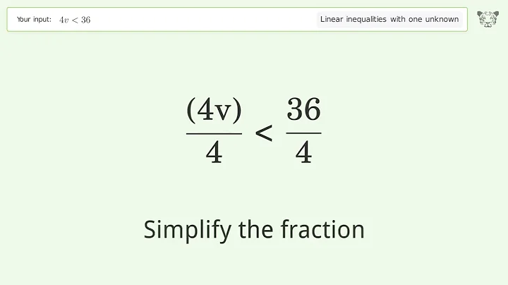 Solving Linear Inequalities: 4v is Smaller Than 36