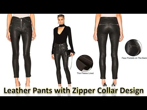 Tagoo Faux Leather Leggings for Women High Waisted Shiny Pleather Pants with Zipper Collar Design