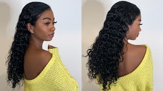 Wet Slick Back Look on Curly Hair