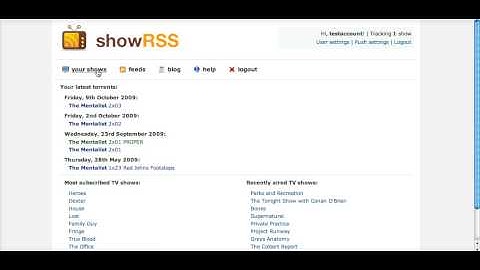 Screencast by @ShowRSS from Screenr.com