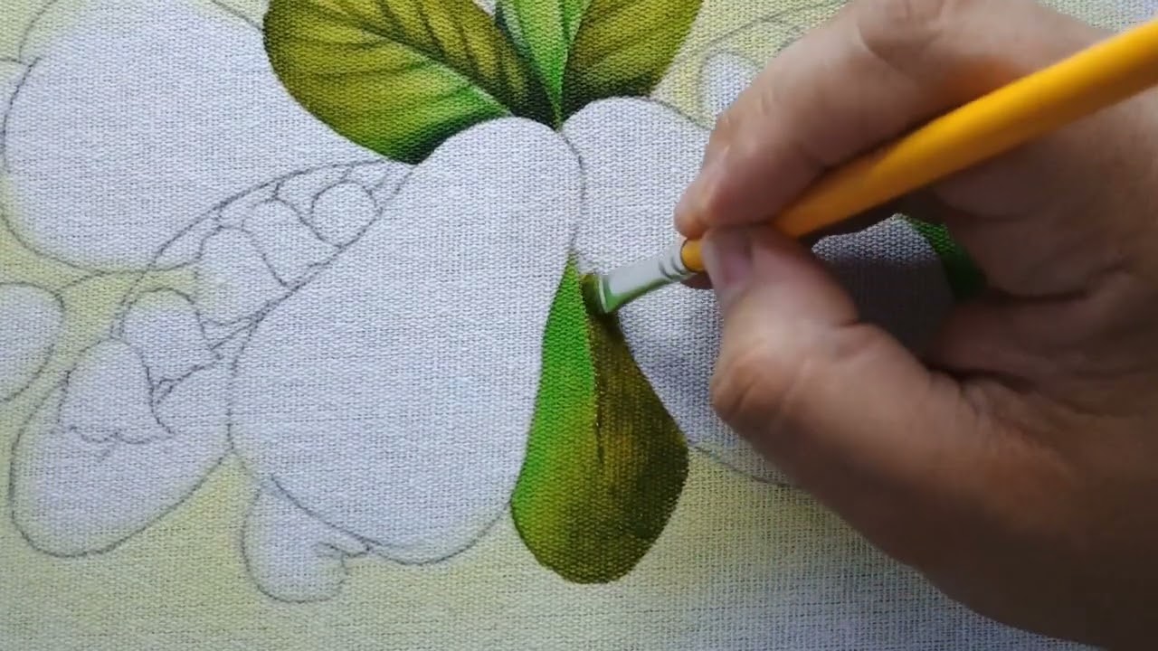 Caju com Lírios do Vale Pintura em Tecido - Parte 1 Aula 620 - Projeto Apostila 5