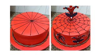 Spiderman Cake Full Tutorial | How To Make Spiderman Cake | Spiderman Cake