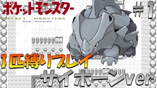 【ポケモン初代】ポケモン1匹縛りプレイ!! サイホーンきみに決めた！part 1【ゲーム実況】【縛りプレイ】