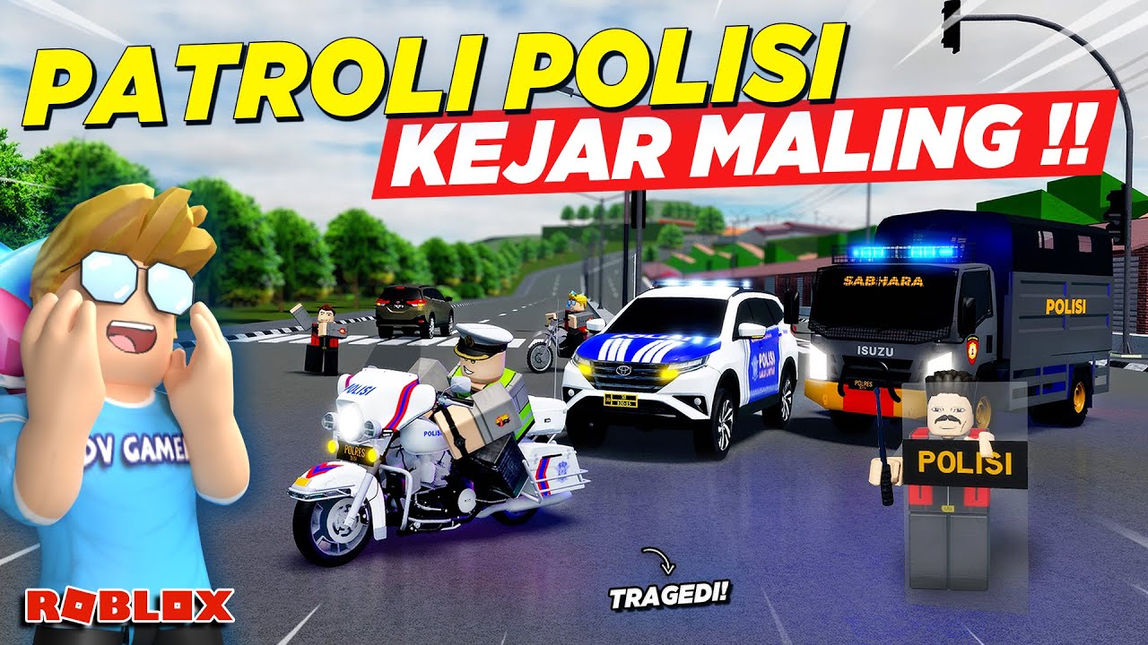 PATROLI ROMBONGAN TRUK POLISI MALAH TRAGEDI KEJAR MALING !! ROLEPLAY TRUK INDONESIA - Roblox