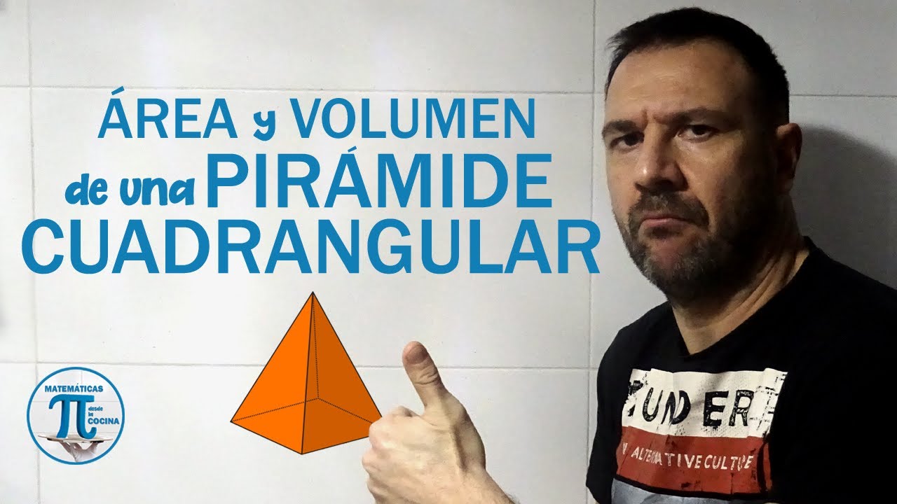 Cómo calcular el ÁREA TOTAL y el VOLUMEN de una PIRÁMIDE CUADRANGULAR 💙 Geometría