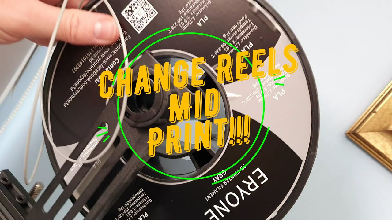 How to swap or replace 3d printer filament reels mid print on Ender3 and  ender 3 Pro. 