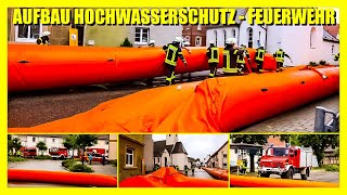  Einsatz für die Feuerwehren  = ‍ Aufbau Hochwasserschutz System in Bad Überkingen an der Fils