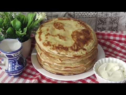 Русские дрожжевые блины по рецепту моей бабушки. Сrepes rusos tradicionales, receta de mi abuela.