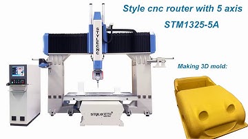 STYLECNC 5 axis CNC Router carving a 3D car mold