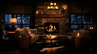 Cozy Fireplace W Quiet Grandfather Clock Ticking No Chime