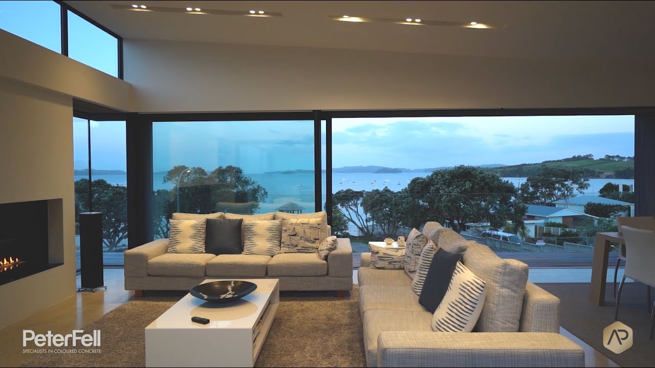 PeterFell Coloured Concrete Floor Sandspit House by Julian Guthrie