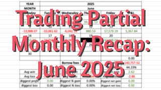 Trading partial monthly recap: June 2025 -$140,757.52