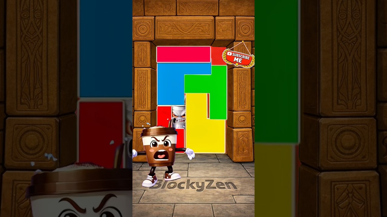 Block puzzle challenge | Help Coffee ☕️ escape from the evil soda .