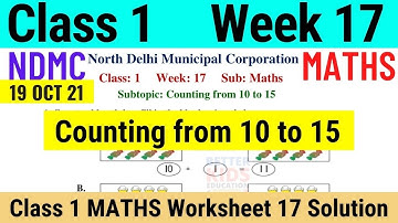 NDMC Class 1 Maths Week 17 Worksheet 17 (19/10/21) | worksheet 17 class 1st maths worksheet Solution