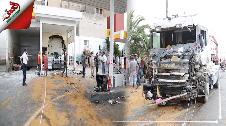 شاحنة من الحجم الكبير تقتحم محطة للبنزين بالحي المحمدي  بالبيضاء وتخلف خسائر مادية كبيرة