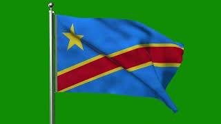 CONGO FLAG ANIMATION GREEN SCREEN (4K LOOP VIDEO)