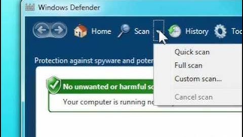 How to perform a quick scan of your computer using Windows Defender in Windows 7