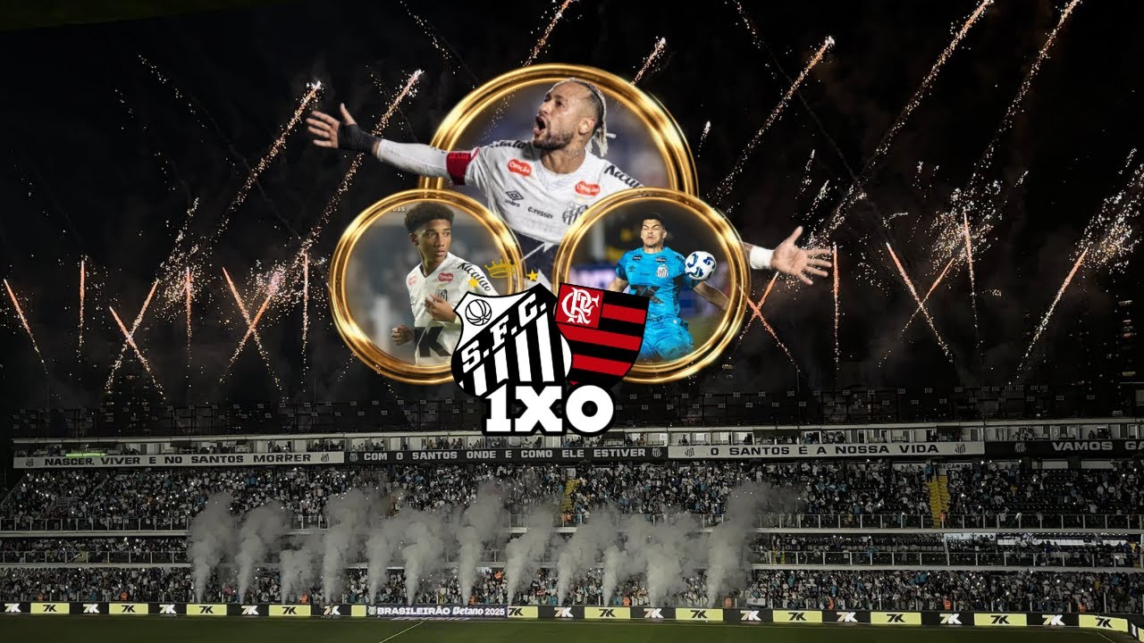 SANTOS VENCE O FLAMENGO COM GOL DE NEYMAR & ESTREIA DE ROBINHO JR ...