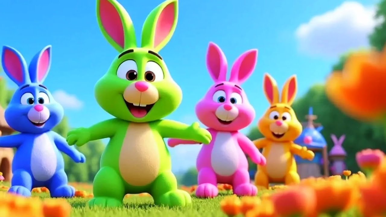 Hop Little Bunnies | Nursery Rhyme & Kids Song | Sing Along for ...